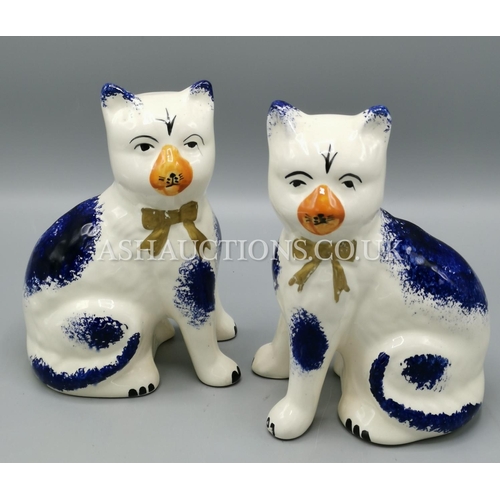 608 - POTTERY STAFFORDSHIRE MANTLE CATS