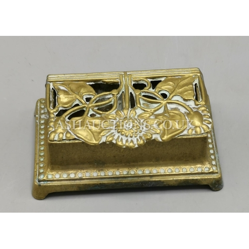 375 - BRASS ART NOUVEAU STYLE LIDDED BOX