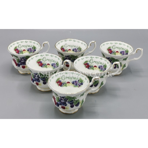 376 - ROYAL ALBERT CHINA CUPS (6) IN THE GRAPE DESIGN