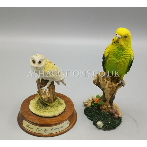 589 - BIRD MODELS (2) OWL & BUDGERIGAR