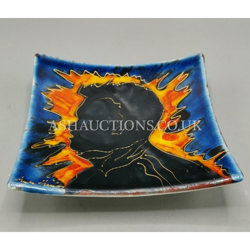 594 - ANITA HARRIS ART POTTERY SQUARE DISH 