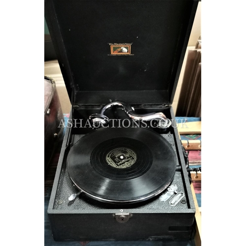 100 - PORTABLE (His Masters Voice) GRAMAPHONE 1920s (Please Note This Lot WILL NOT BE PACKED OR POSTED...P... 