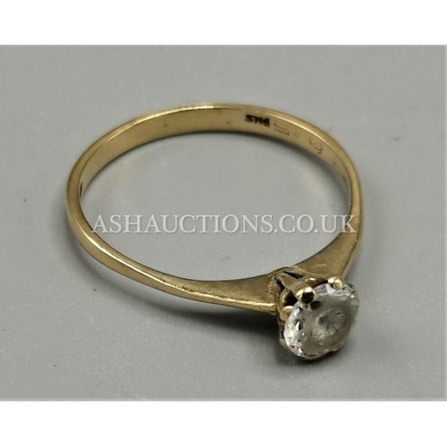 20A - PRESENTED AS A GOLD (Hallmarked) SOLITAIRE RING