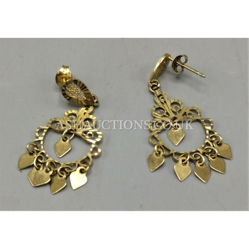 558 - YELLOW METAL EARRINGS (Pair)