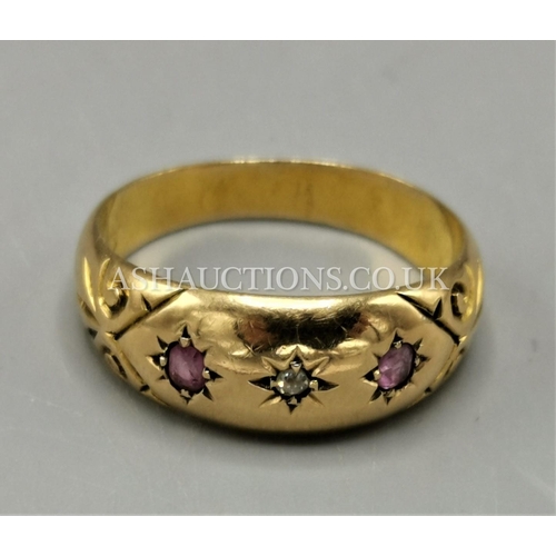 55A - PRESENTED AS A GOLD (Hallmarked) STONE SET RING