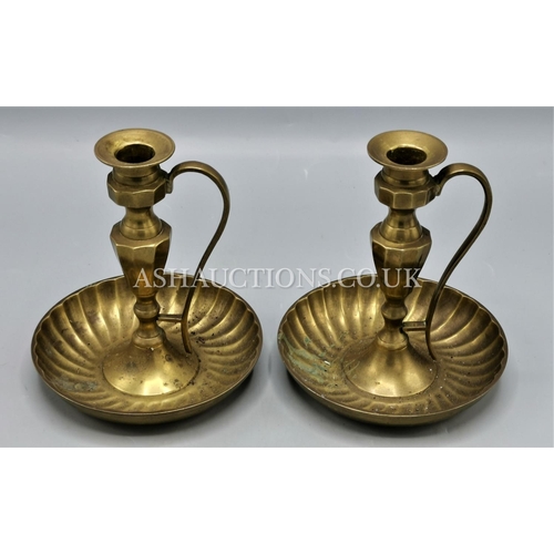 596 - BRASS CANDLE HOLDERS