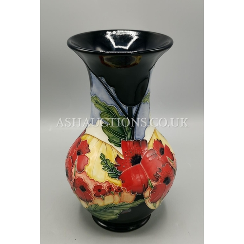 61 - MOORCROFT 23cm VASE (Shape No 49/8) IN THE  FOREVER ENGLAND DESIGN By Designer Vicky Lovatt. R.R.P.£... 