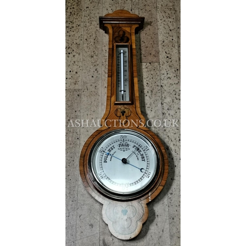 79 - INLAID EDWARDIAN BAROMETER.
(Please Note This Lot WILL NOT BE PACKED OR POSTED...PICK UP ONLY, AS IS... 