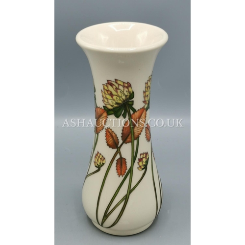 86 - MOORCROFT 20cm VASE (Shape No 264/8) IN THE TREFOIL DESIGN.Designed By Nicola Slaney.  
(Clover or T... 