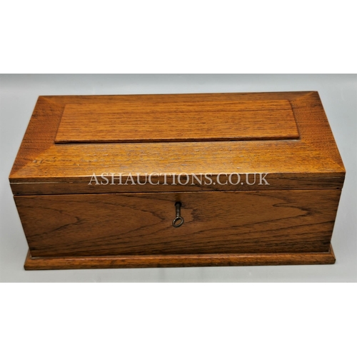 95 - MAHOGANY JEWELLERY BOX With KEY