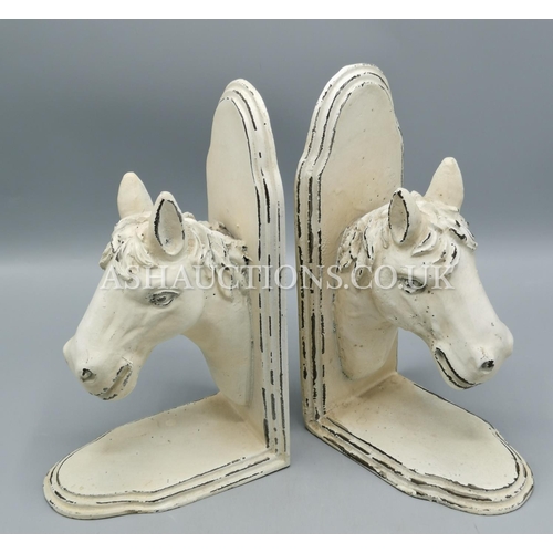 97 - HORSES HEAD BOOKENDS