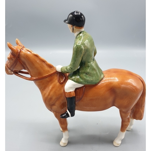 76 - BESWICK 21cm MODEL OF A HUNTSMAN (On Standing Horse) Model No 1501 (Chestnut/Palomino/ Brown Gloss H... 