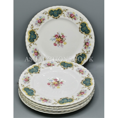 343 - ROYAL ALBERT CHINA DINNER PLATES (6) IN THE BERKELEY DESIGN