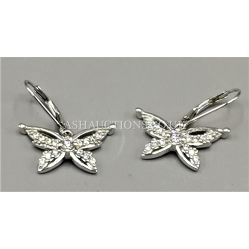 353 - PRESENTED AS A PAIR OF SILVER (925) EARRINGS