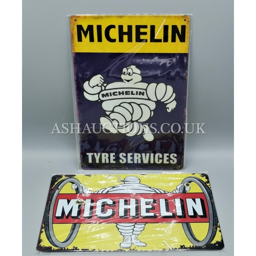 372 - METAL MICHELIN SIGNS (2).
(Please Note This Lot WILL NOT BE PACKED OR POSTED...PICK UP ONLY )