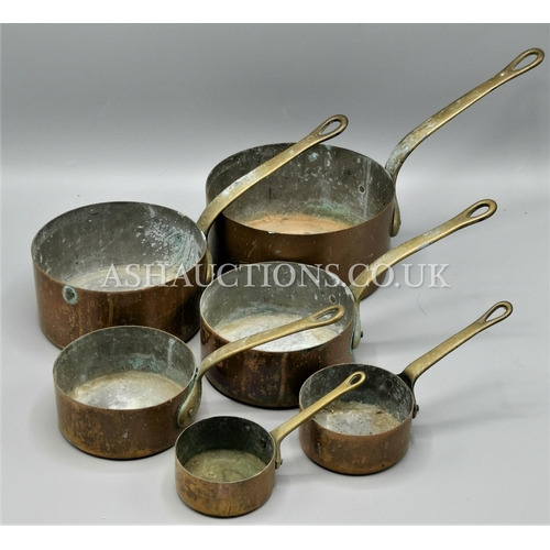 374 - FRENCH COPPER/BRASS COFFEE PANS.
(Please Note This Lot WILL NOT BE PACKED OR POSTED...PICK UP ONLY )