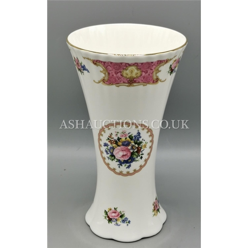 377 - ROYAL ALBERT CHINA VASE IN THE LADY CARLYLE DESIGN