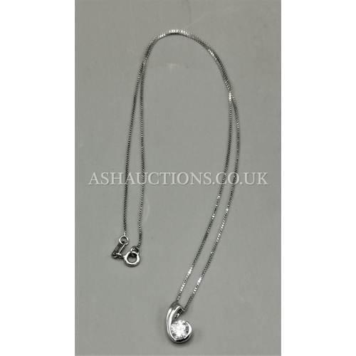 383 - PRESENTED AS A 9ct WHITE GOLD PENDANT On CHAIN