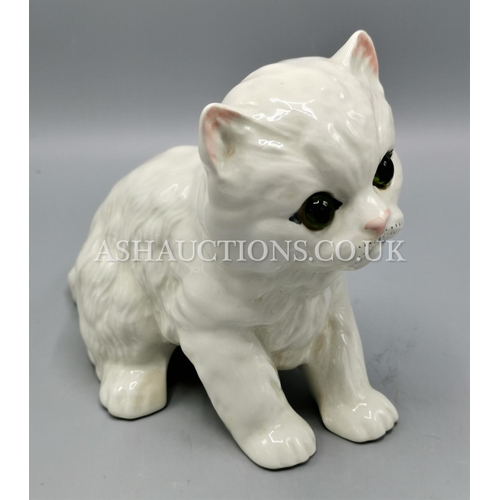 388 - SYLVAC MODEL OF A WHITE CAT (With Glass Eyes)