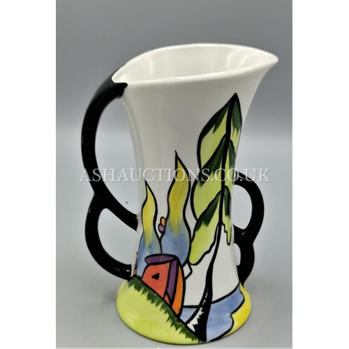 390 - LORNA BAILEY TWIN HANDLED  VASE IN THE WESTPORT LAKE DESIGN c1998 Signed By Lorna Bailey