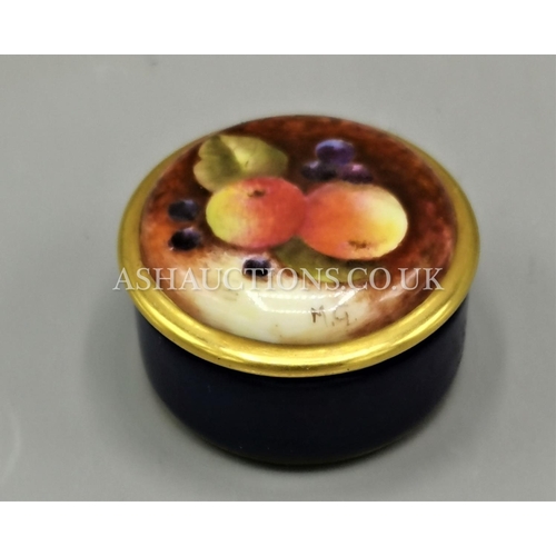 402 - CHINA PILL BOX (Hand Painted And Hand Gilded) (By Ceramic Artist Marie Graves)