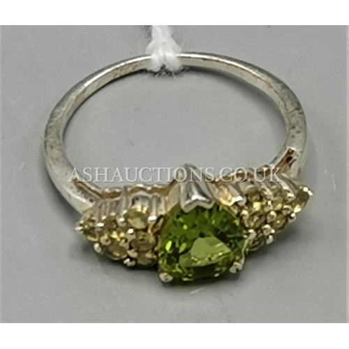 404 - PRESENTED AS A SILVER (Stamped 925) STONE SET RING (Size P)