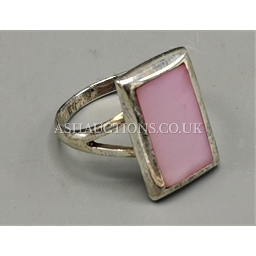 415 - PRESENTED AS A SILVER (Stamped 925) STONE SET RING (Size P)