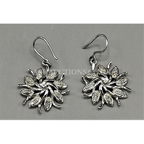 470 - PRESENTED AS A PAIR OF SILVER (925) EARRINGS