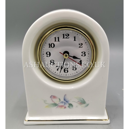 473 - AYNSLEY CHINA MANTLE CLOCK IN THE  LITTLE SWEETHEART DESIGN