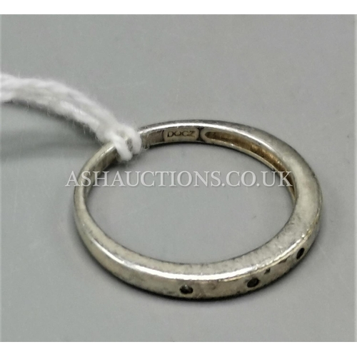 549 - PRESENTED AS A SILVER (Stamped 925) STONE SET RING (Size Q)