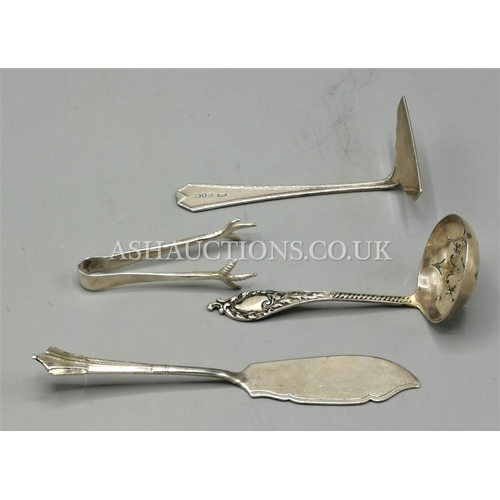 564 - PRESENTED AS FOUR SILVER Small UTENSILS  (All Hallmarked) (Weight 65.6 Grams)