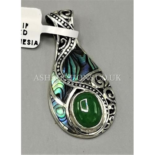 571 - PRESENTED AS A SILVER (Stamped 925) ENAMEL & STONE SET PENDANT (Weight 6.1 Grams)