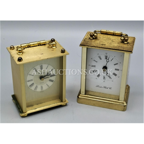 592 - BRASS CARRIAGE CLOCKS (2).
(Please Note This Lot WILL NOT BE PACKED OR POSTED...PICK UP ONLY, AS IS ... 