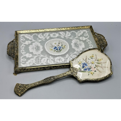 605 - DRESSING TABLE TRAY & MIRROR