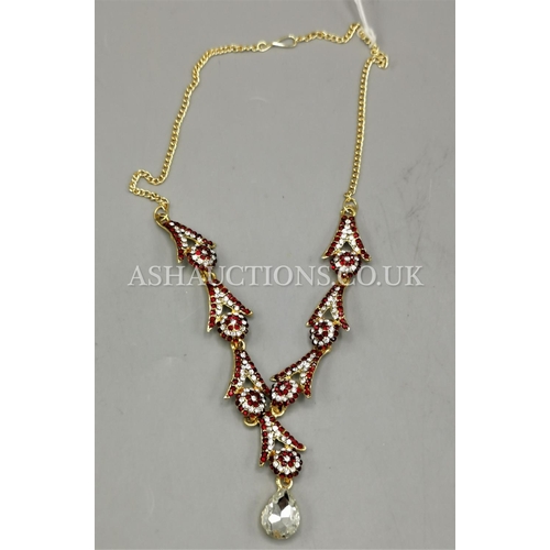 611 - INDIAN STYLE STONED NECKLACE