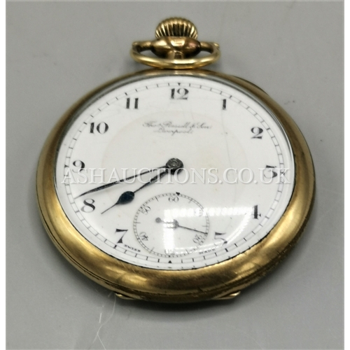 50A - PRESENTED AS A GOLD PLATED POCKET WATCH (Size 48mm) By Thomas Russell & Son Of Liverpool) (Found To ... 