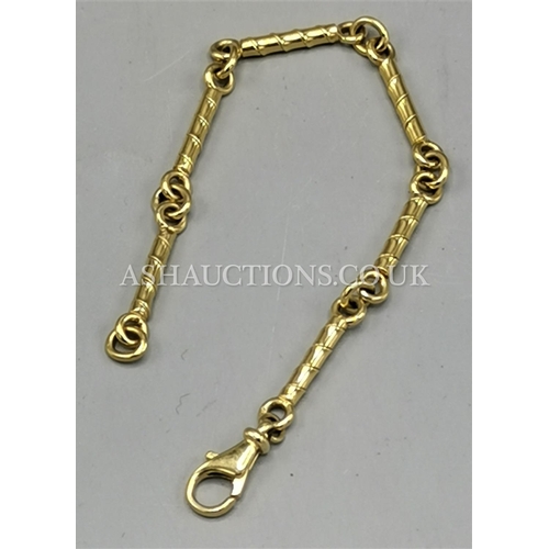 2 - PRESENTED AS A SOLID SILVER GOLD GILT  19cm LOOPED TWIRL STICK BRACELET  (Hallmarked for London)