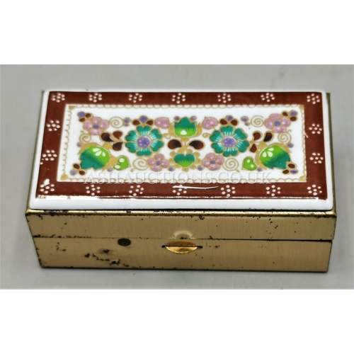 591 - ENAMEL Miniature SEWING BOX