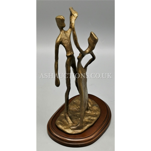 593 - BRONZE STYLIZED MODEL OF DANCERS