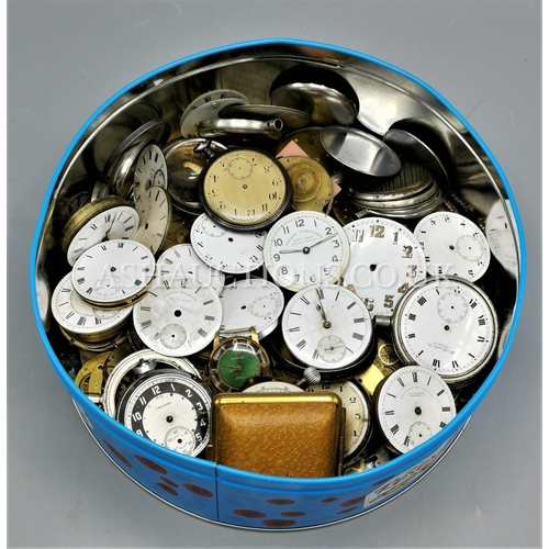 28 - BOX CONTAINING A Qty Of  POCKET WATCHES/FACES Etc