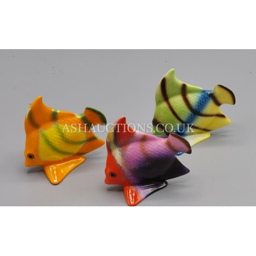 163 - CROWN STAFFORDSHIRE MODELS OF THREE ANGEL FISH (Rare)