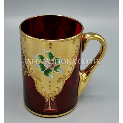 181 - BOHEMIAN (Heavy) GOLD GILT TANKARD  (Please Note This Lot WILL NOT BE PACKED OR POSTED...PICK UP ONL... 