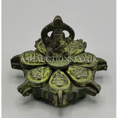 186 - BRONZE Miniature ORIENTAL SPICE HOLDER