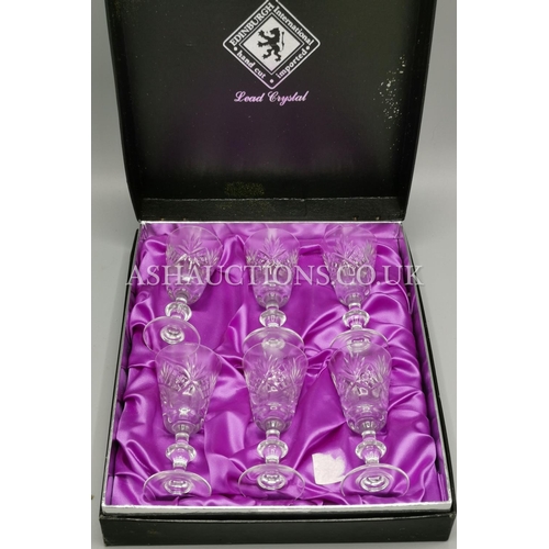 212 - EDINBURGH CRYSTAL (Boxed Set of Six) CRYSTAL PORT GLASSES