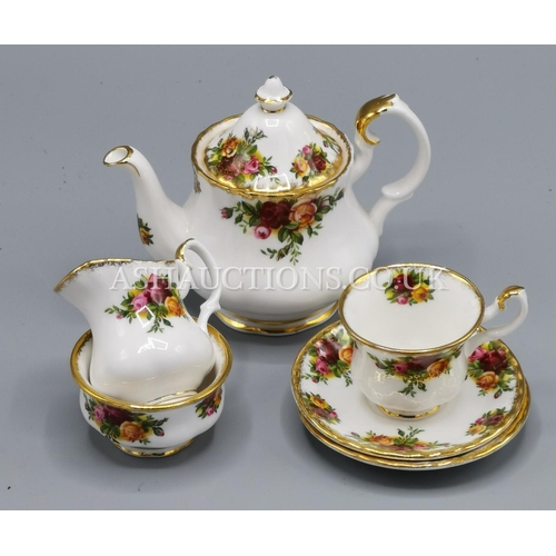 251 - ROYAL ALBERT CHINA Miniature TEA FOR ONE IN THE OLD COUNTRY ROSES DESIGN