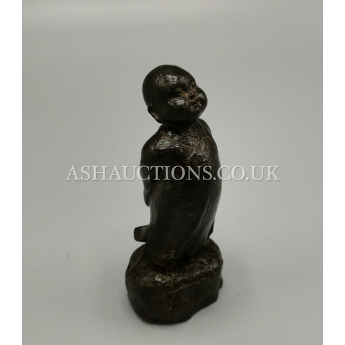 259 - WOODEN CARVED MODEL OF A PRAYING BOY