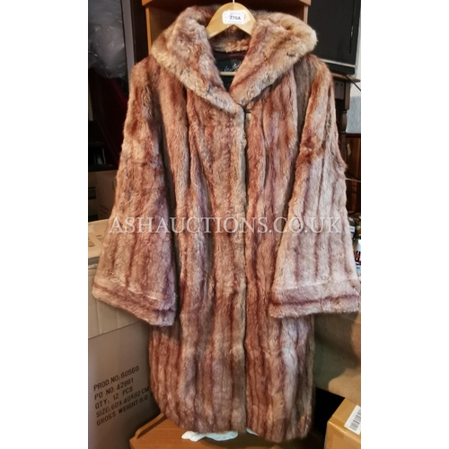 270A - FUR COAT MUSQUASH FULL LENGTH LENGTH APPROX SIZE 14 (FT Huntbach & Co, Hanley,Stoke On Trent)  (Plea... 