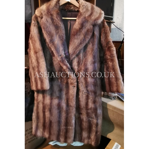 290A - FUR COAT MUSQUASH FULL LENGTH APPROX SIZE 12  (Please Note This Lot WILL NOT BE PACKED OR POSTED...P... 