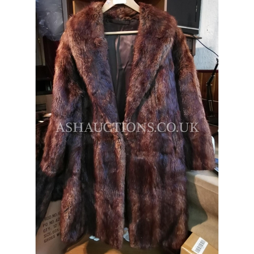 295A - FUR COAT MUSQUASH FULLLENGTH APPROX SIZE 16  (Please Note This Lot WILL NOT BE PACKED OR POSTED...PI... 