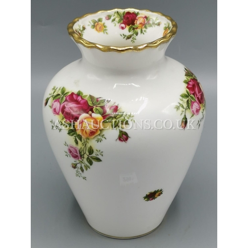 298 - ROYAL ALBERT CHINA VASE IN THE OLD COUNTRY ROSES DESIGN